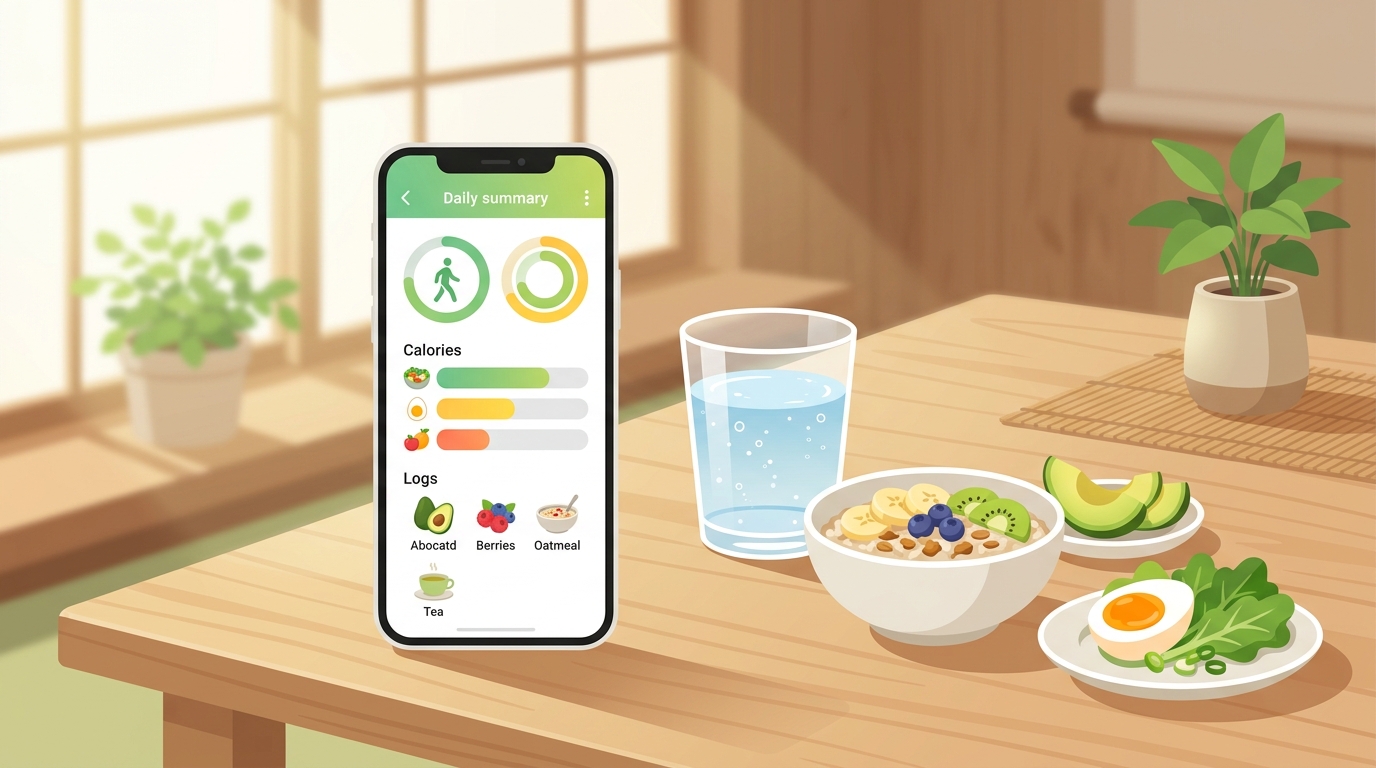 ダイエット初日のルーティン：カロリー記録アプリと朝食