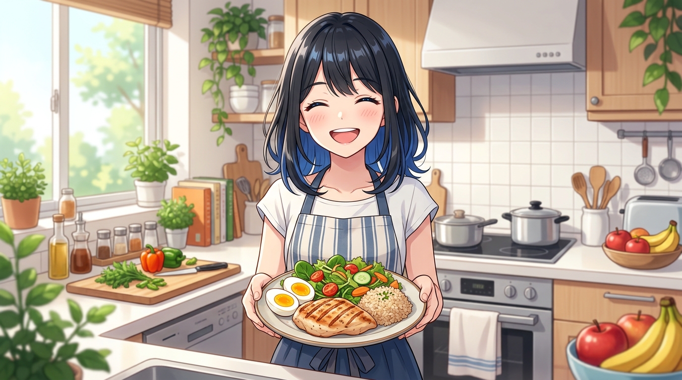 タンパク質豊富な食事のイメージ