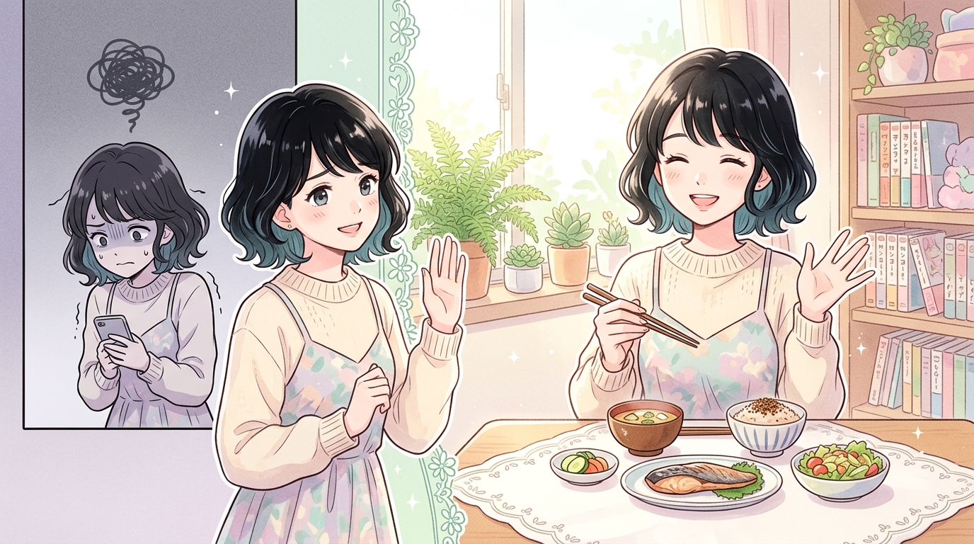 ストレスをためた厳しいダイエットと、力を抜いて楽しむダイエットの違い